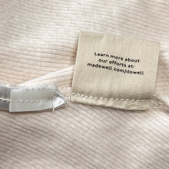 Madewell Cream Peplum Smocked Blouse Scoop Neckline PulloverTop Size XS - Picture 7 of 7